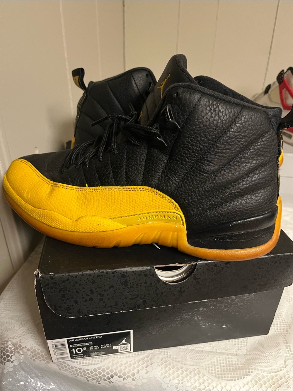 Jordan Black and Gold High-Top Basketball Sneakers